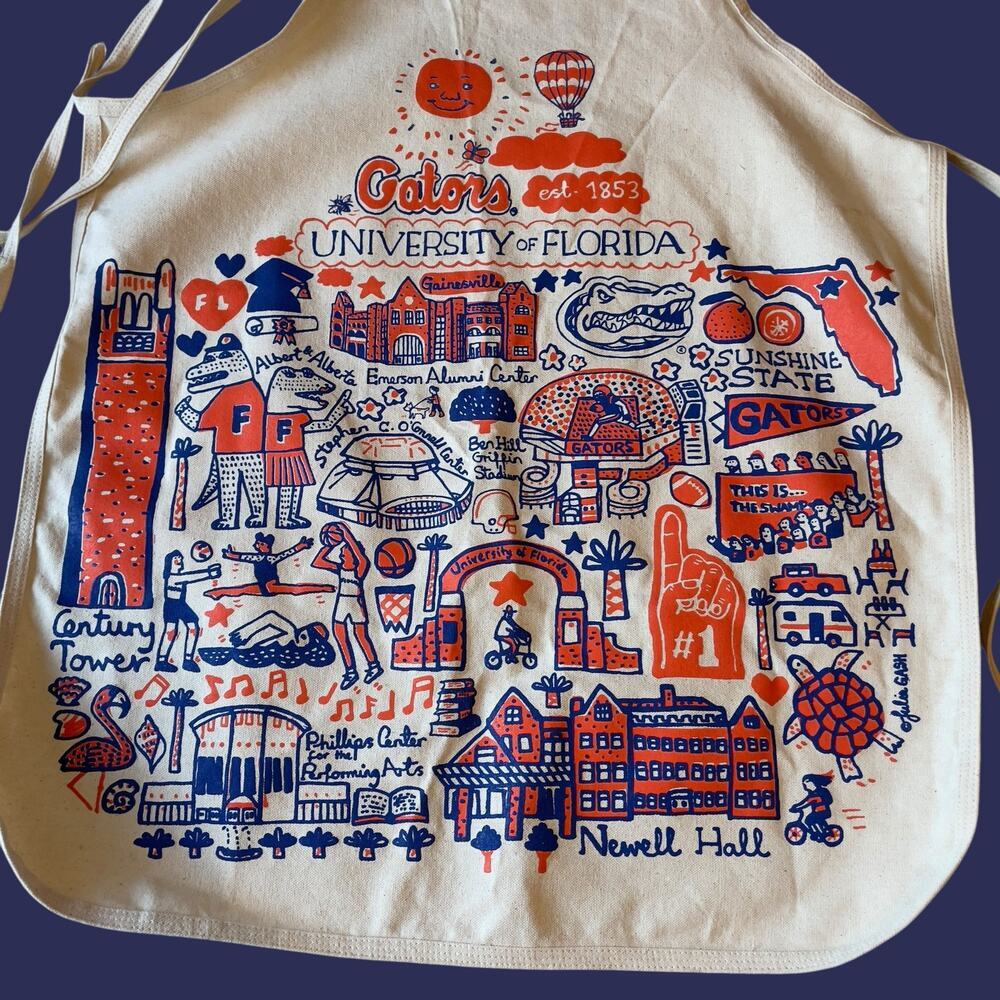 University of Florida Hand Illustrated Julia Cash Canvas Apron NWT - Picture 3 of 7